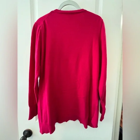 J. Crew Red V-Neck Sweater Soft Knit - Medium - Picture 4 of 7